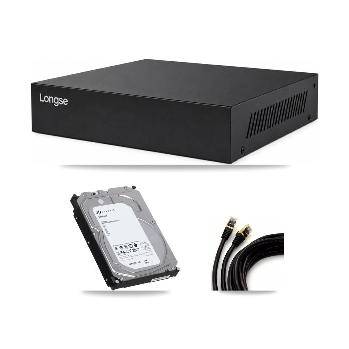 Longse 8-channel CCTV kit: 6 cameras (6× 5MP Dome), 6TB hard drive