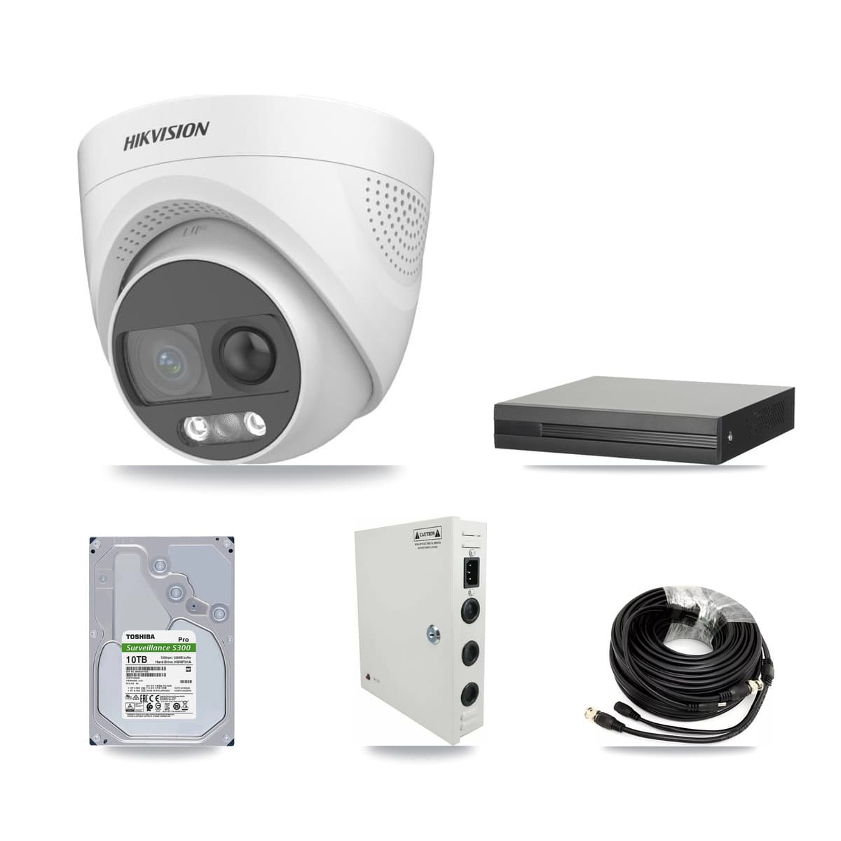 Hikvision 16-Channel 5MP CCTV Kit — 16 DS-2CE72KF3T Turret Cameras + 10TB Recording (XVR-3116HS Recorder) - Image 1