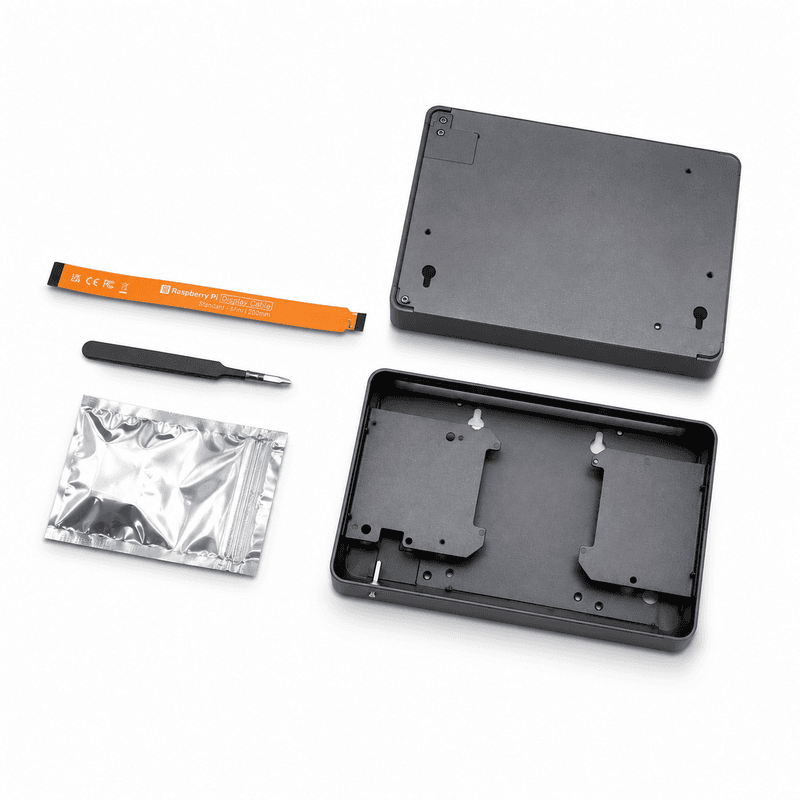 Aluminium Case Compatible with Raspberry Pi 5 and 7-Inch Raspberry Pi Touch Display - Image 1