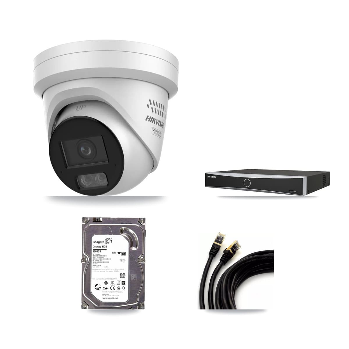 Hikvision 4-Channel 4MP CCTV Kit — 1 DS-2CD2347G3 Turret Camera + 2TB Recording