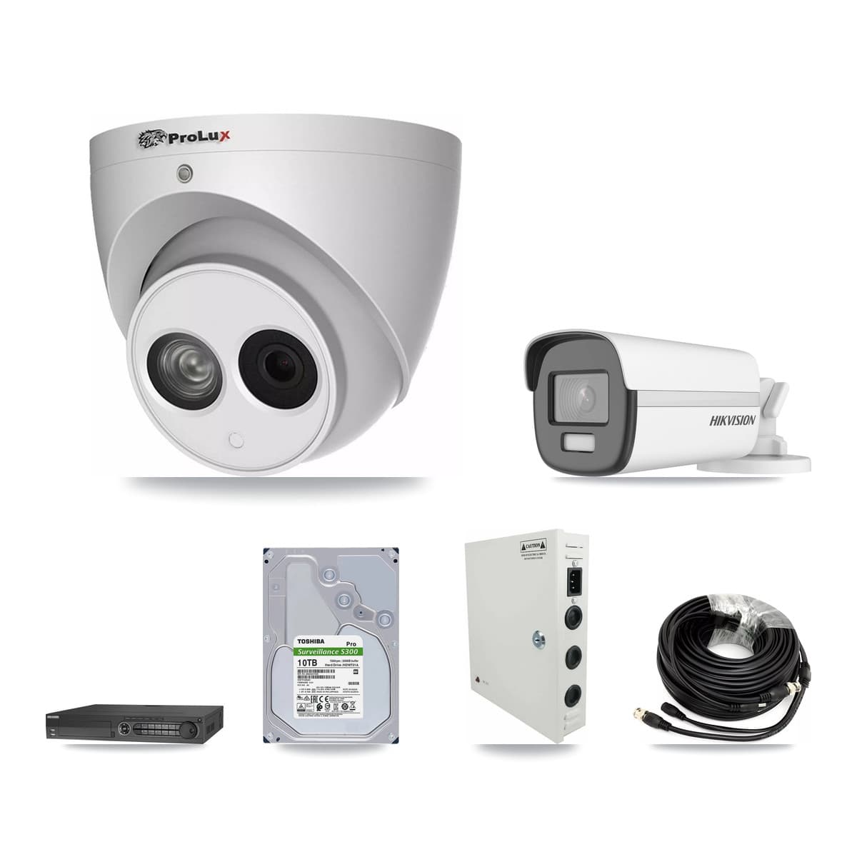 Hikvision & Prolux 32-Channel 4MP – 4K CCTV Kit — 1 4K Bullet + 21 4MP Turret Cameras + 3× 10TB Recording - Image 1