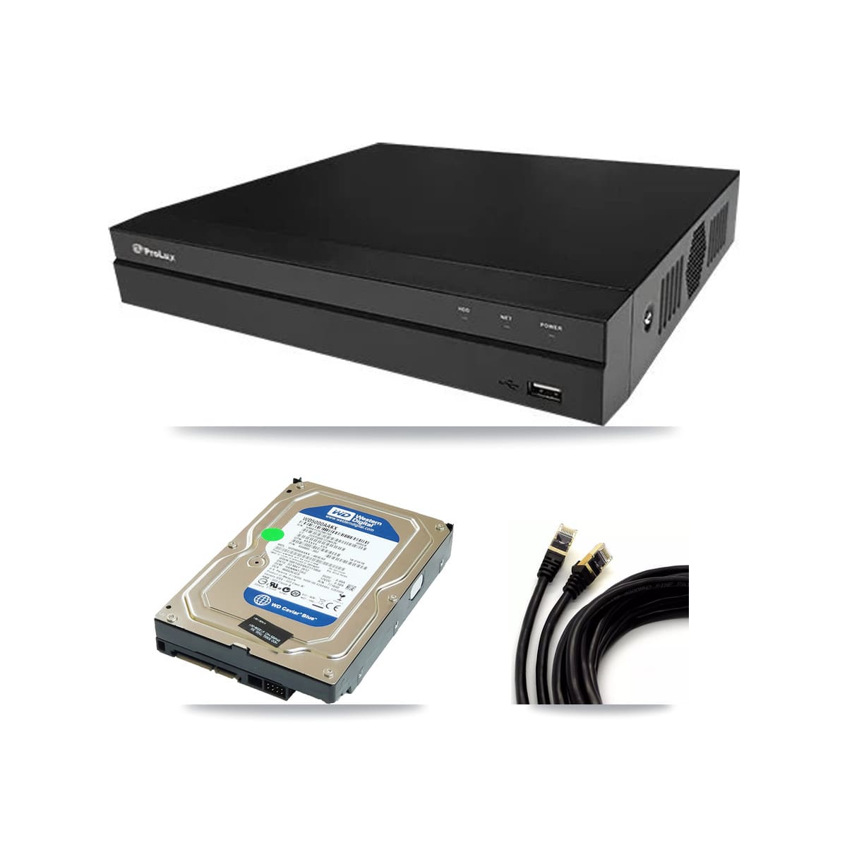 Prolux 8-channel CCTV kit: 1 camera (1× 5MP Dome), 500GB hard drive