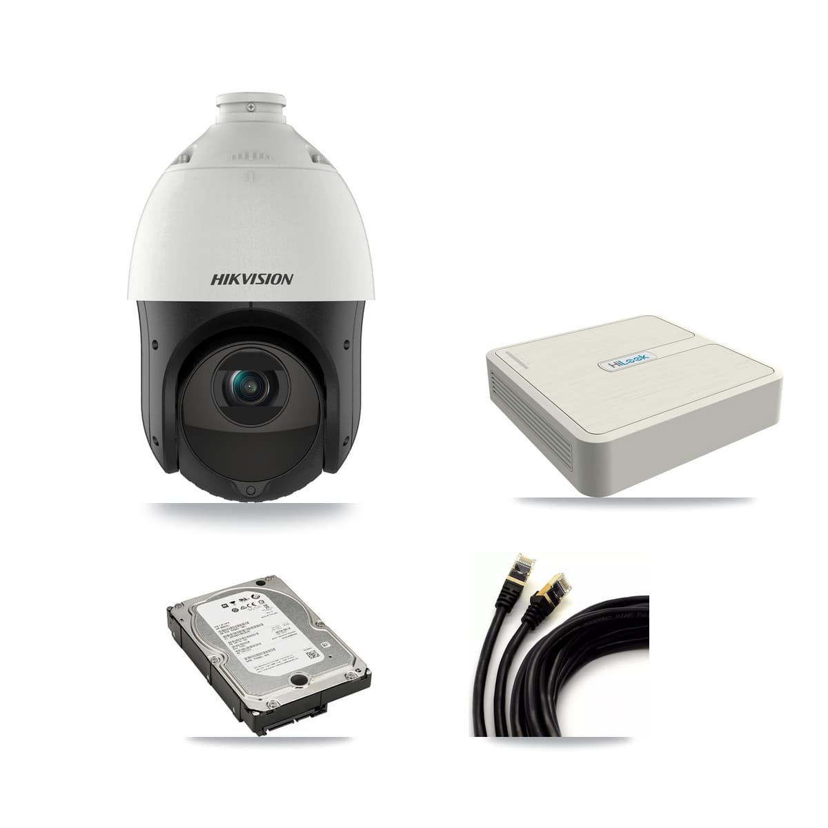 Hikvision & HiLook 8-Channel 4MP CCTV Kit — 4 DS-2DE4425IW PTZ Cameras + 5TB Recording (NVR-108H-D Recorder) - Image 1