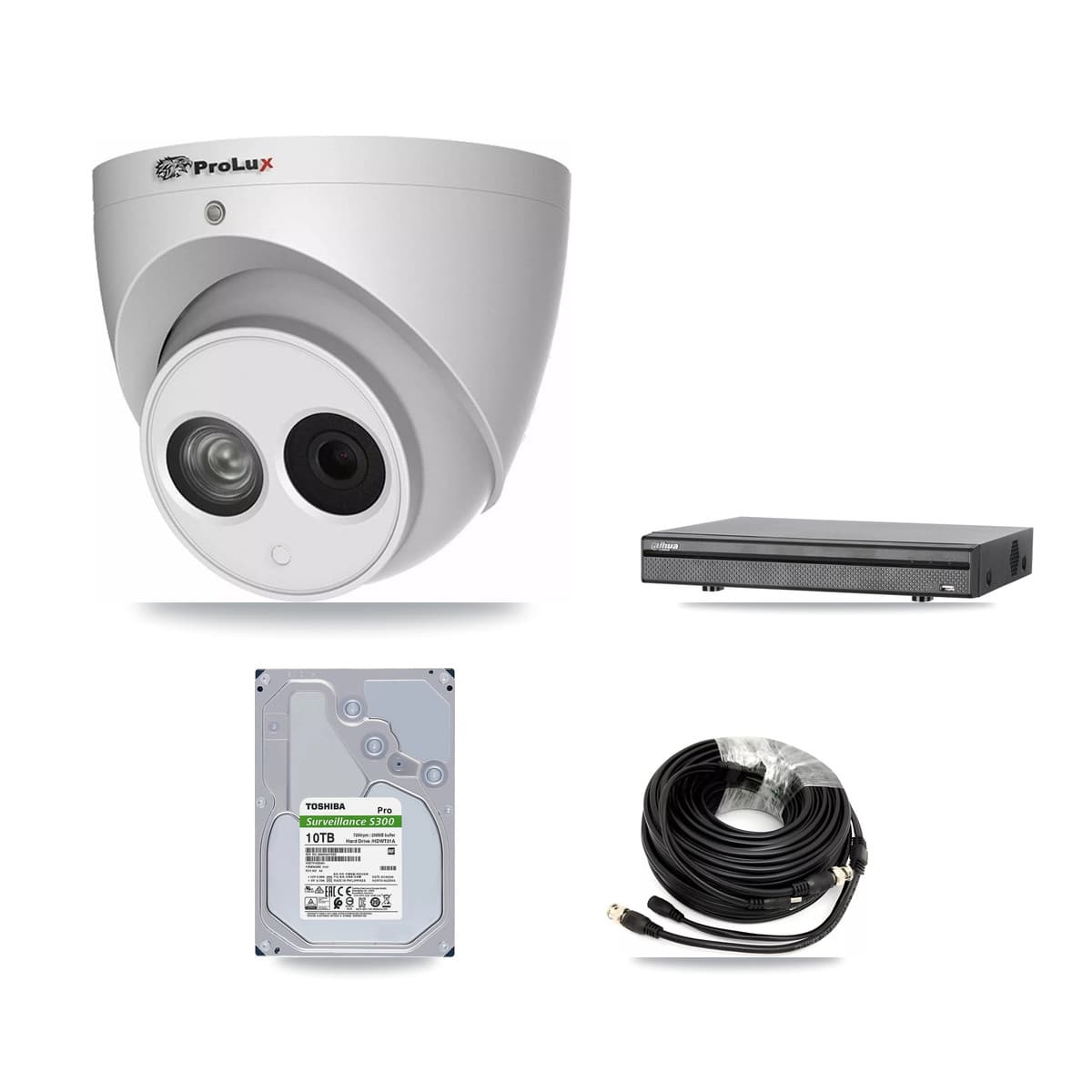 Prolux & Dahua 8-Channel 4MP CCTV Kit — 7 Turret Cameras + 10TB Recording (DH-XVR5108H Recorder) - Image 1