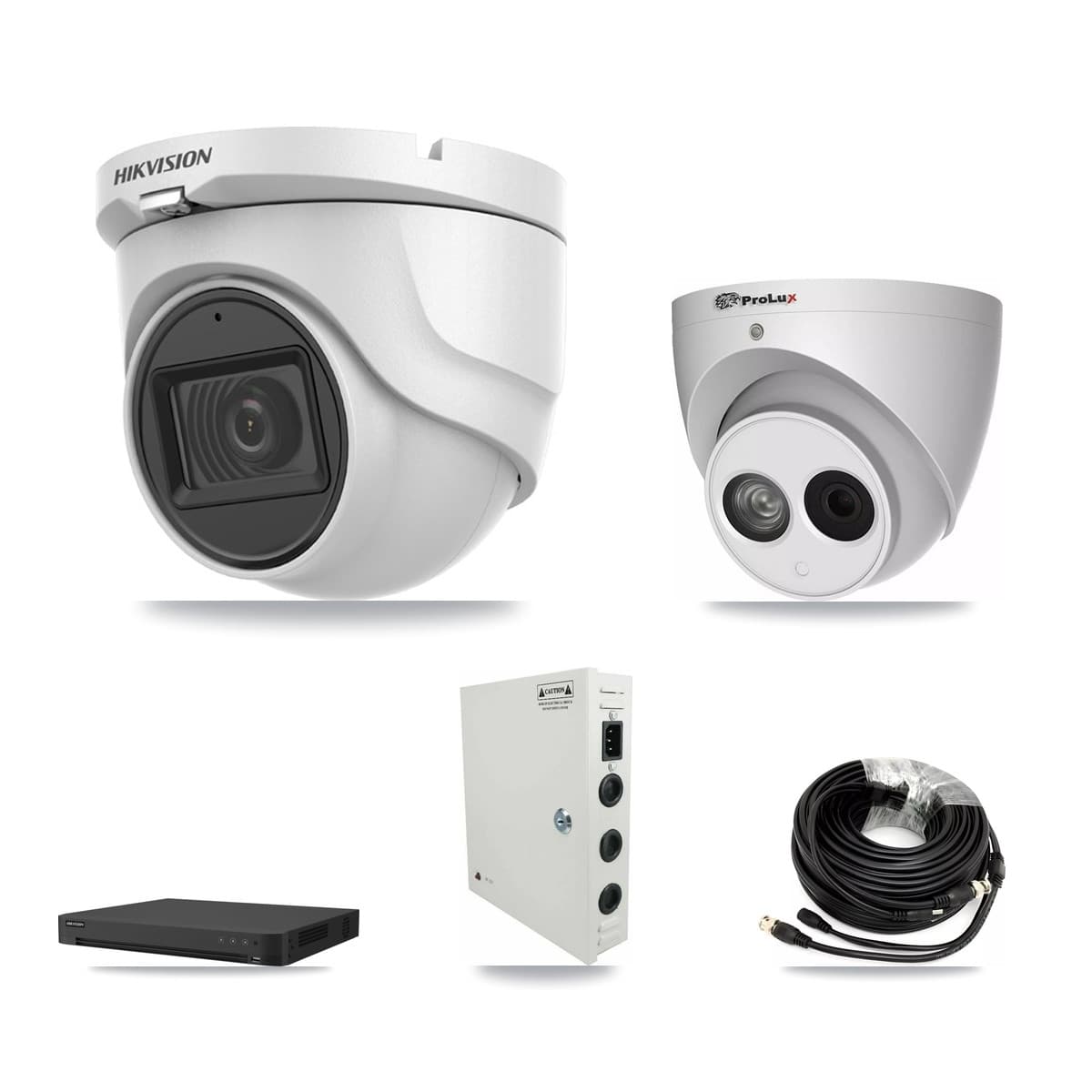 Hikvision & Prolux 32-Channel 4MP – 5MP CCTV Kit — 6 5MP + 6 4MP Turret Cameras + 2× 8TB Recording - Image 1