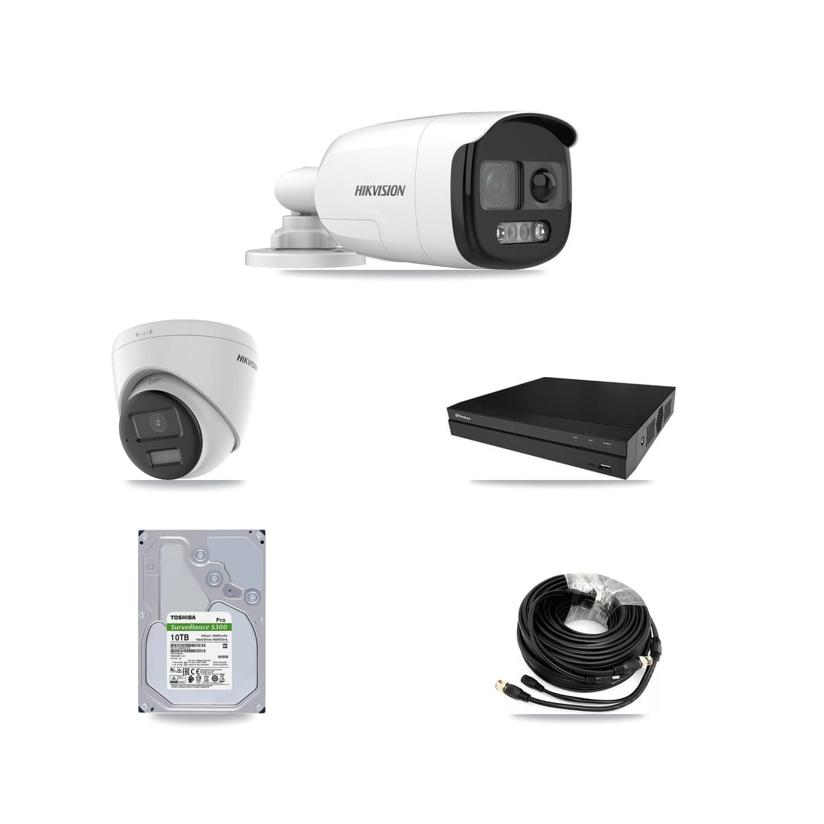 Hikvision & Prolux 8-Channel 5MP – 4K CCTV Kit — 4 DS-2CE12KF3T 5MP Bullet + 2 DS-2CE78U0T 4K Turret Cameras + 10TB Recording - Image 1