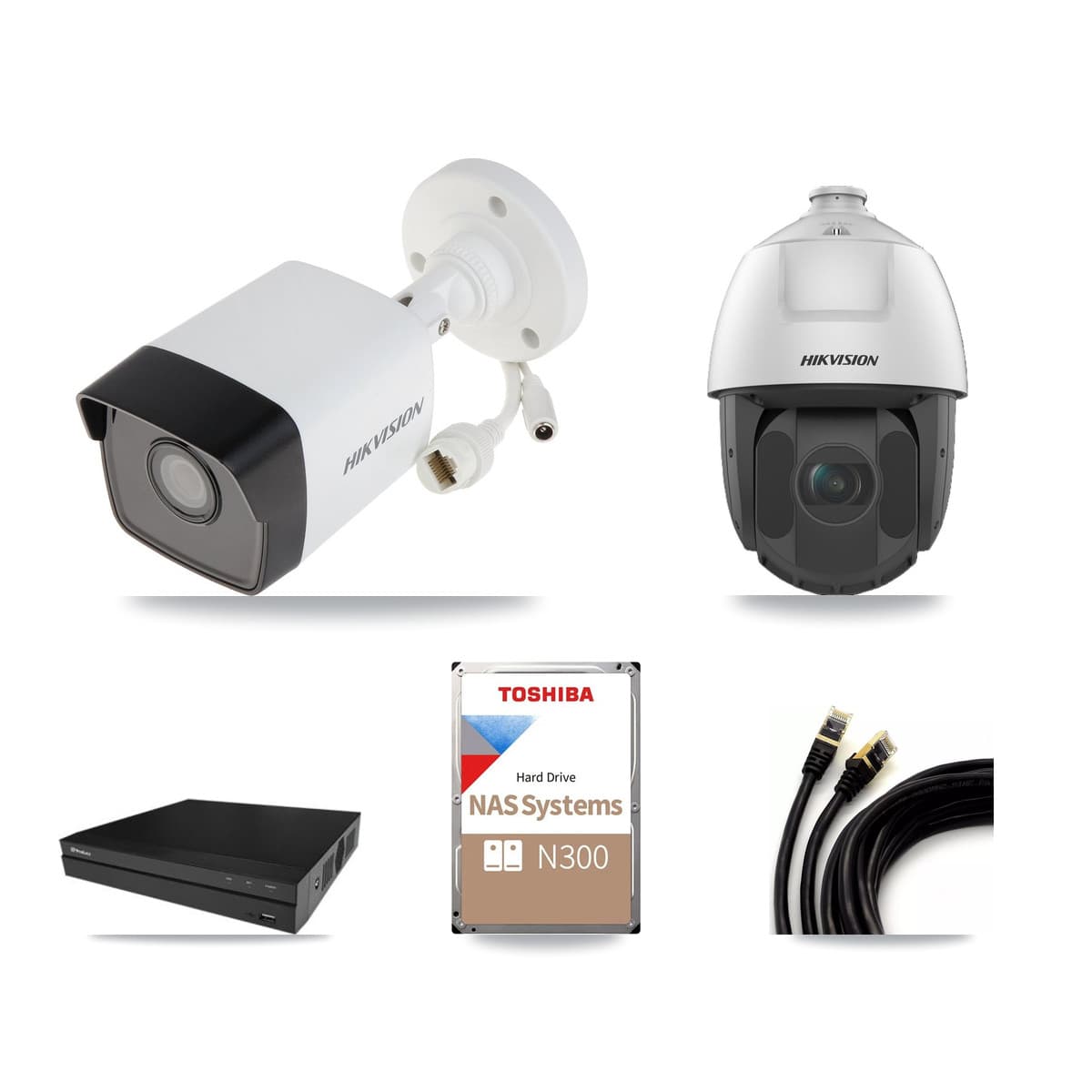 Hikvision & Prolux 16-Channel 2MP – 5MP CCTV Kit — 12 5MP Bullet + 1 2MP PTZ Cameras + 18TB Recording