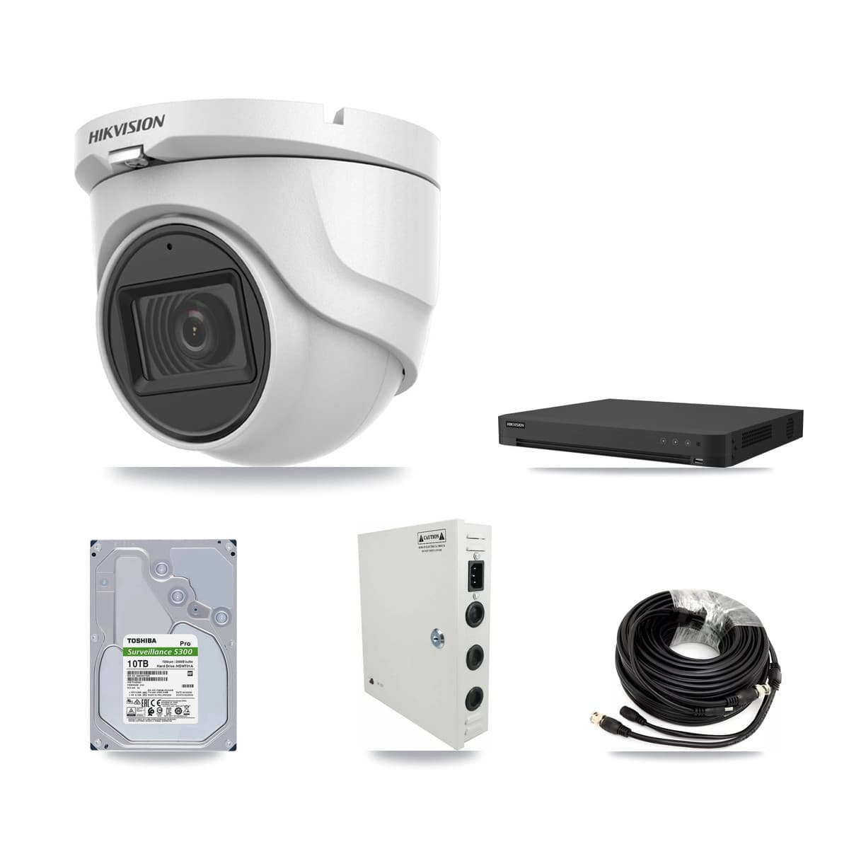 Hikvision 16-Channel 5MP CCTV Kit — 15 DS-2CE76H0T Turret Cameras + 2× 10TB Recording - Image 1
