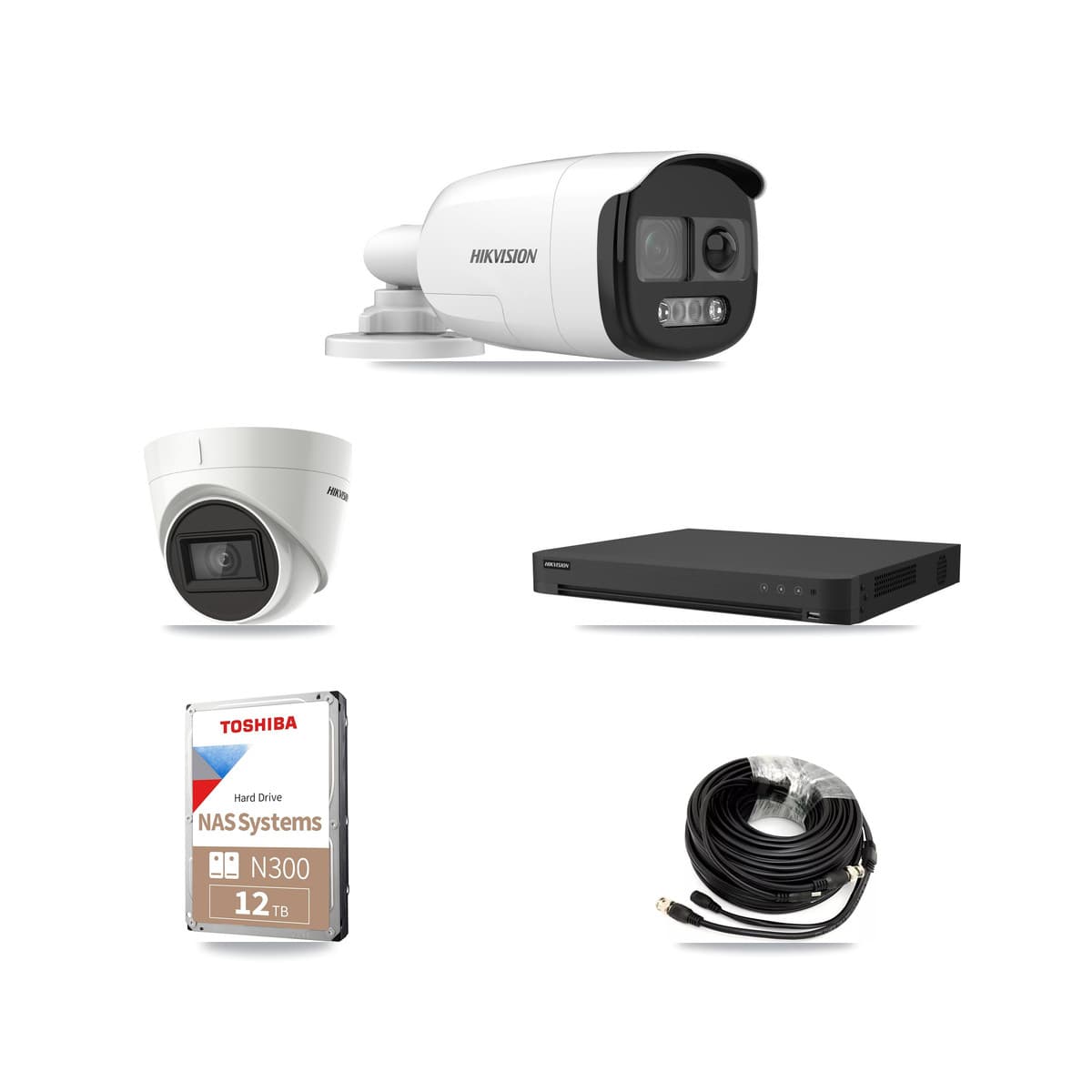 Hikvision 16-Channel 5MP – 4K CCTV Kit — 7 DS-2CE12KF3T 5MP Bullet + 1 DS-2CE78U1T 4K Turret Cameras + 12TB Recording - Image 1
