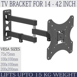 Full Motion TV Wall Mount 14-42 Inch Swivel Tilt VESA 200x200