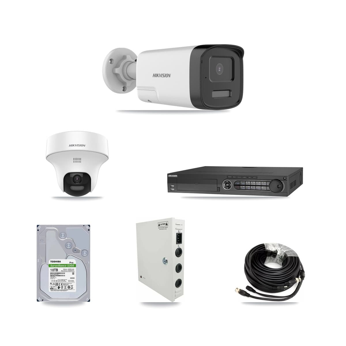 Hikvision 32-Channel 5MP CCTV Kit — 8 DS-2CE17K0T Bullet + 8 DS-2CE70K0T Turret Cameras + 2× 10TB Recording (DS-7332HQHI Recorder) - Image 1