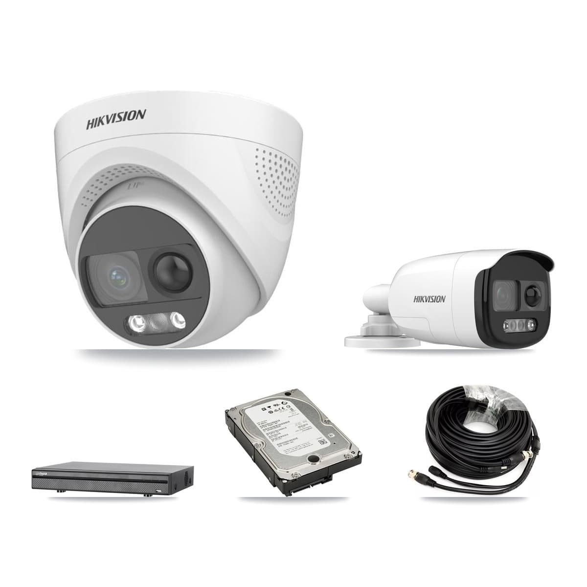 Hikvision & Dahua 8-Channel 5MP CCTV Kit — 1 Bullet + 3 Turret Cameras + 5TB Recording - Image 1
