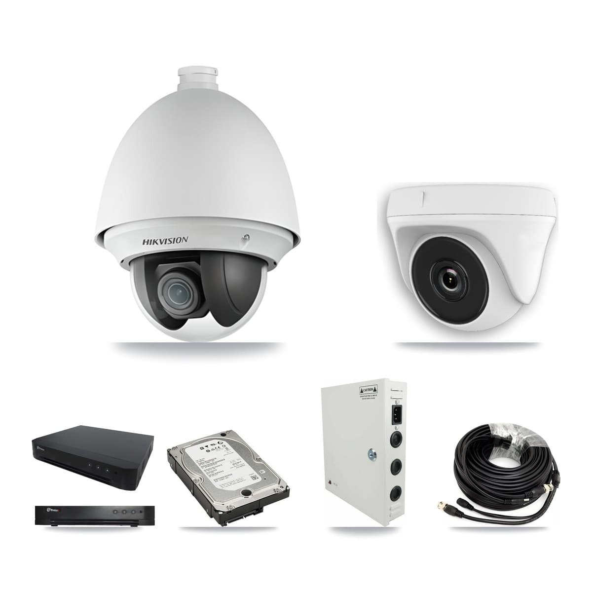 Hikvision & Prolux 16-Channel 2MP CCTV Kit — 4 PTZ + 4 Dome Cameras + 5TB Recording