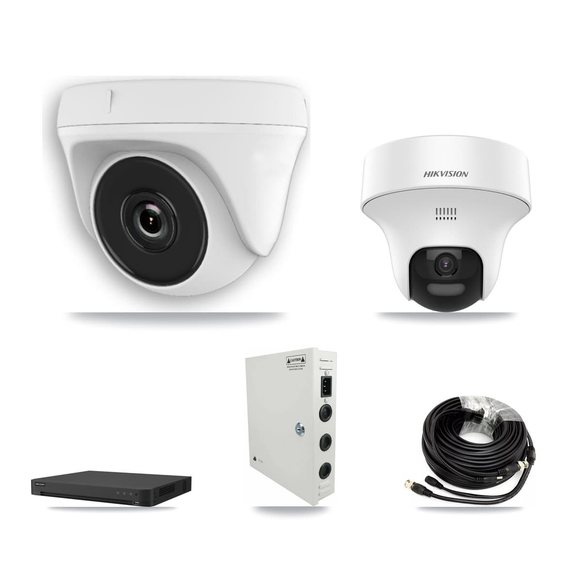 Hikvision 16-Channel 2MP – 5MP CCTV Kit — 1 DS-2CE70K0T 5MP Turret + 11 White HDT-2MP-N20W 2MP Dome Cameras + 8TB Recording