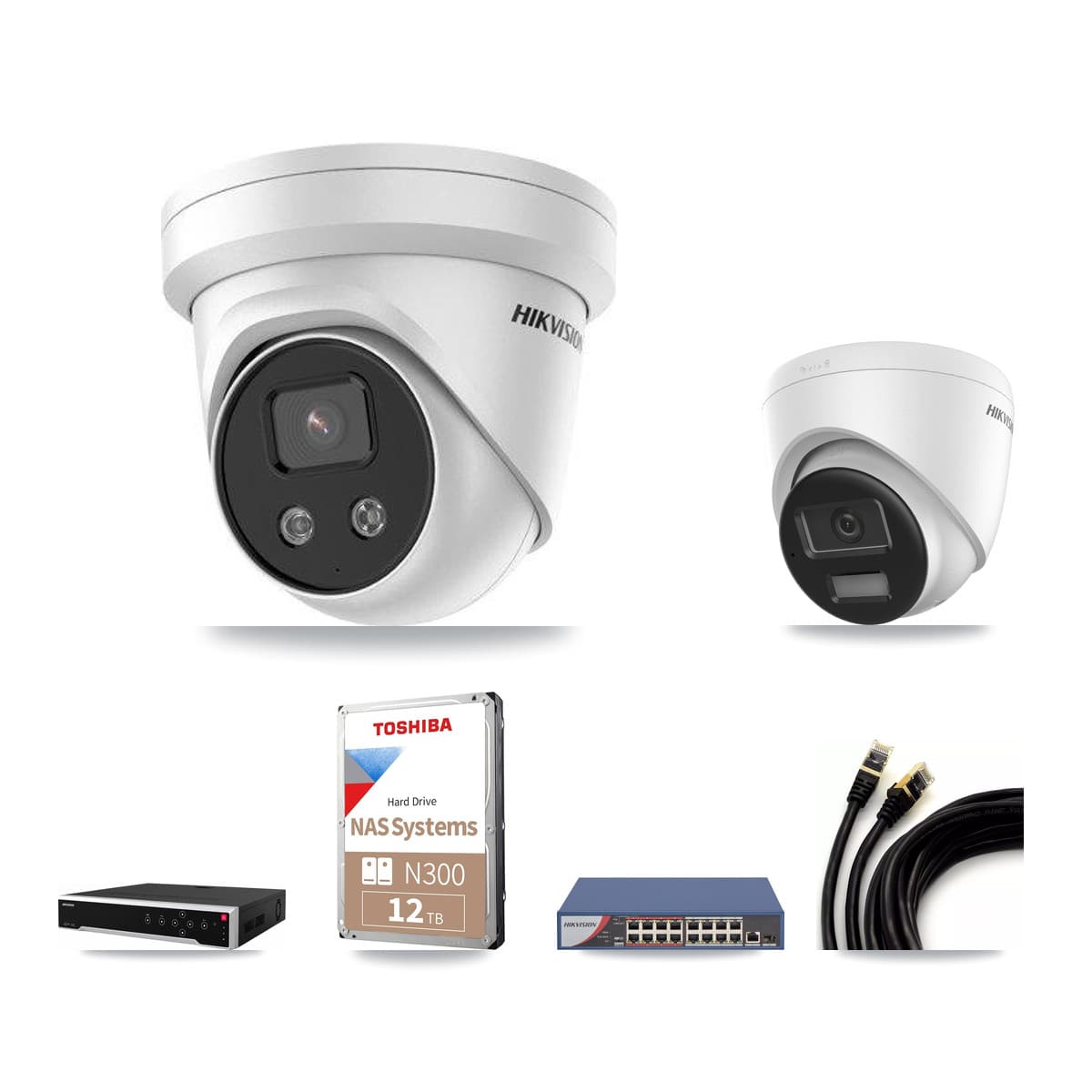 Hikvision 32-Channel 5MP – 4K CCTV Kit — 1 4K + 26 5MP Turret Cameras + 3× 12TB Recording - Image 1
