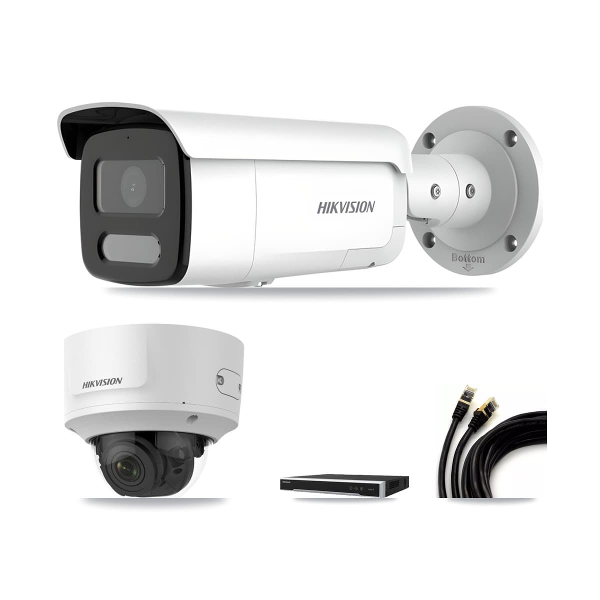 Hikvision 8-Channel 2MP – 4MP CCTV Kit — 1 2MP Dome + 5 4MP Bullet Cameras + 8TB Recording