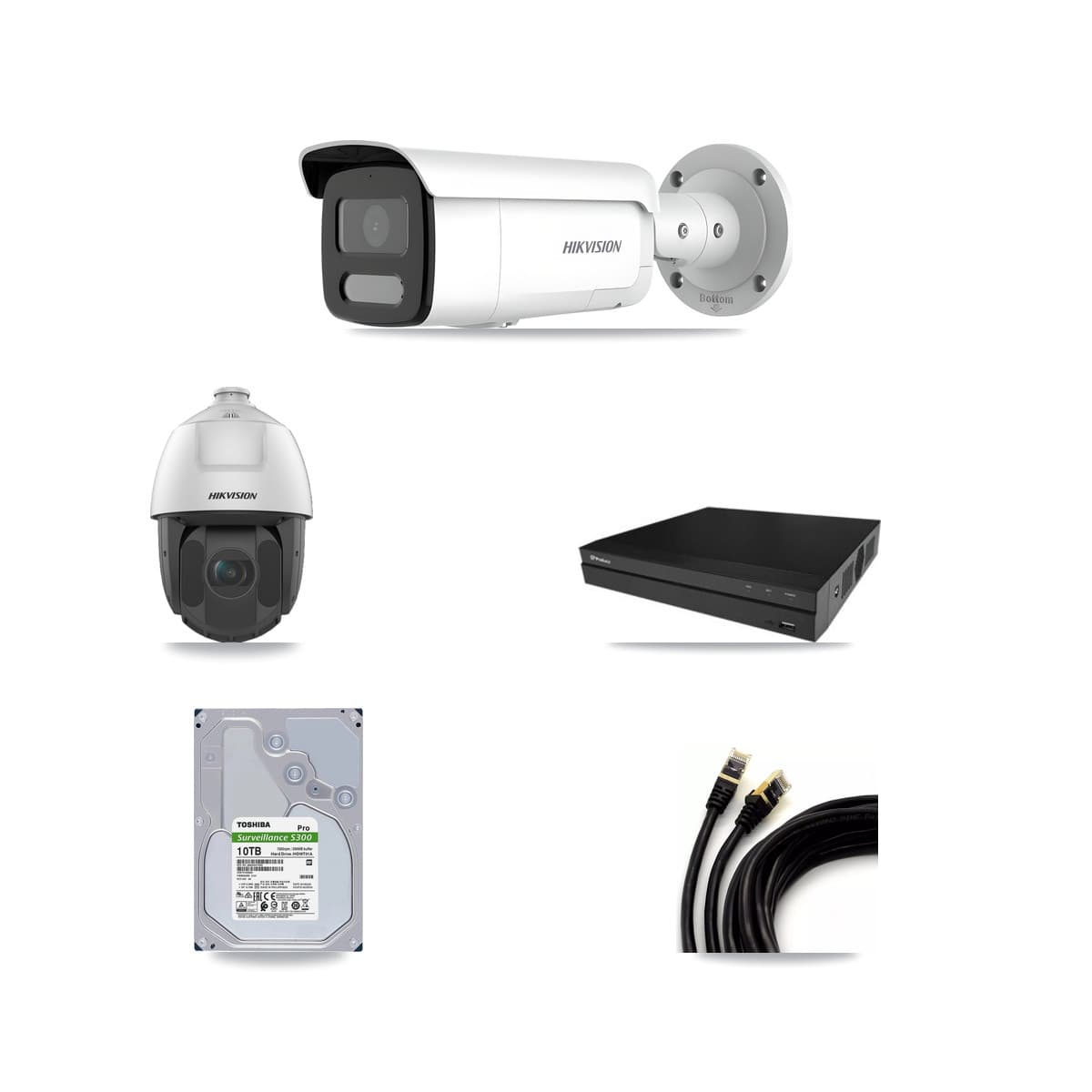 Hikvision & Prolux 16-Channel 2MP – 4MP CCTV Kit — 15 4MP Bullet + 1 2MP PTZ Cameras + 2× 10TB Recording - Image 1