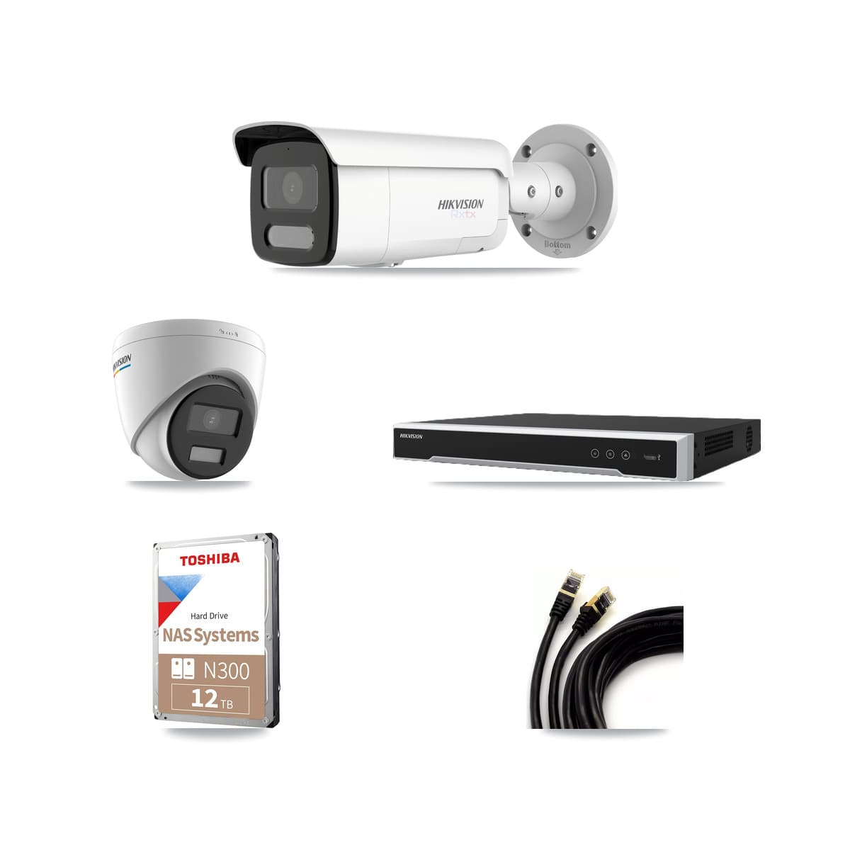 Hikvision 16-Channel 2MP – 4K CCTV Kit — 1 2MP Turret + 4 4K Bullet Cameras + 12TB Recording - Image 1