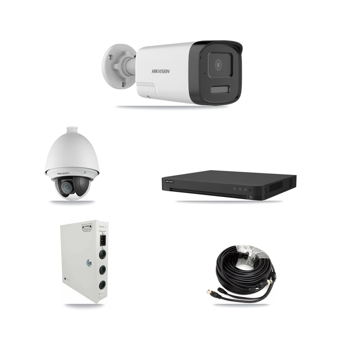 Hikvision 32-Channel 2MP – 5MP CCTV Kit — 1 DS-2AE4225T 2MP PTZ + 11 DS-2CE17K0T 5MP Bullet Cameras + 2× 8TB Recording