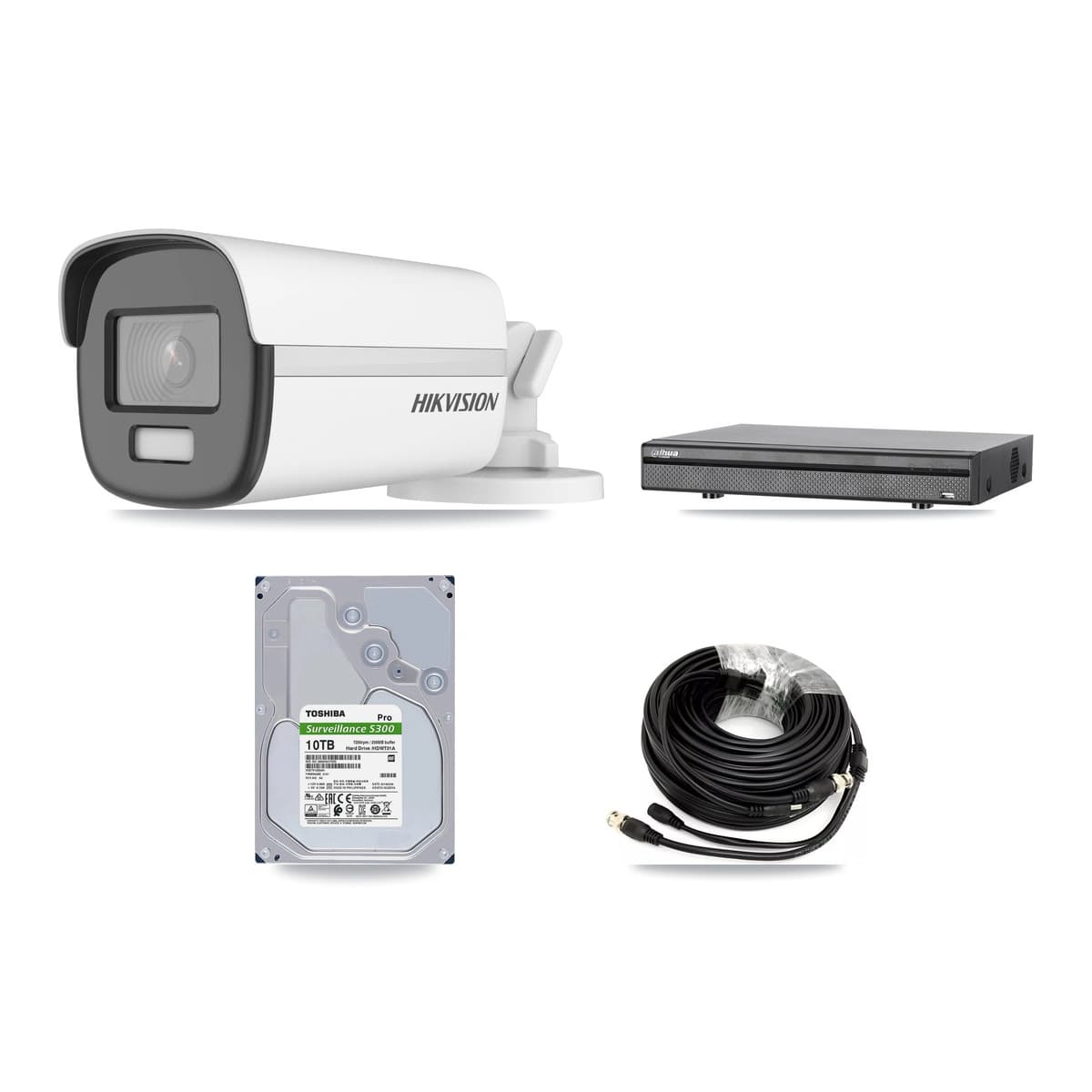 Hikvision & Dahua 8-Channel 4K CCTV Kit — 5 Bullet Cameras + 10TB Recording (DH-XVR5108H Recorder) - Image 1