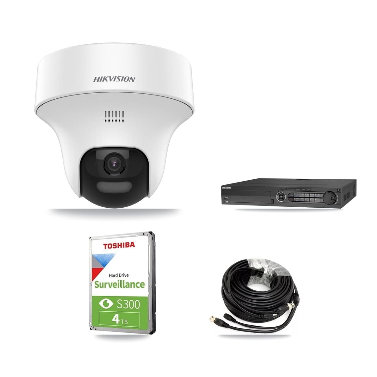 Hikvision 32-Channel 5MP CCTV Kit — 3 DS-2CE70K0T Turret Cameras + 4TB Recording (DS-7332HQHI Recorder) - Image 1