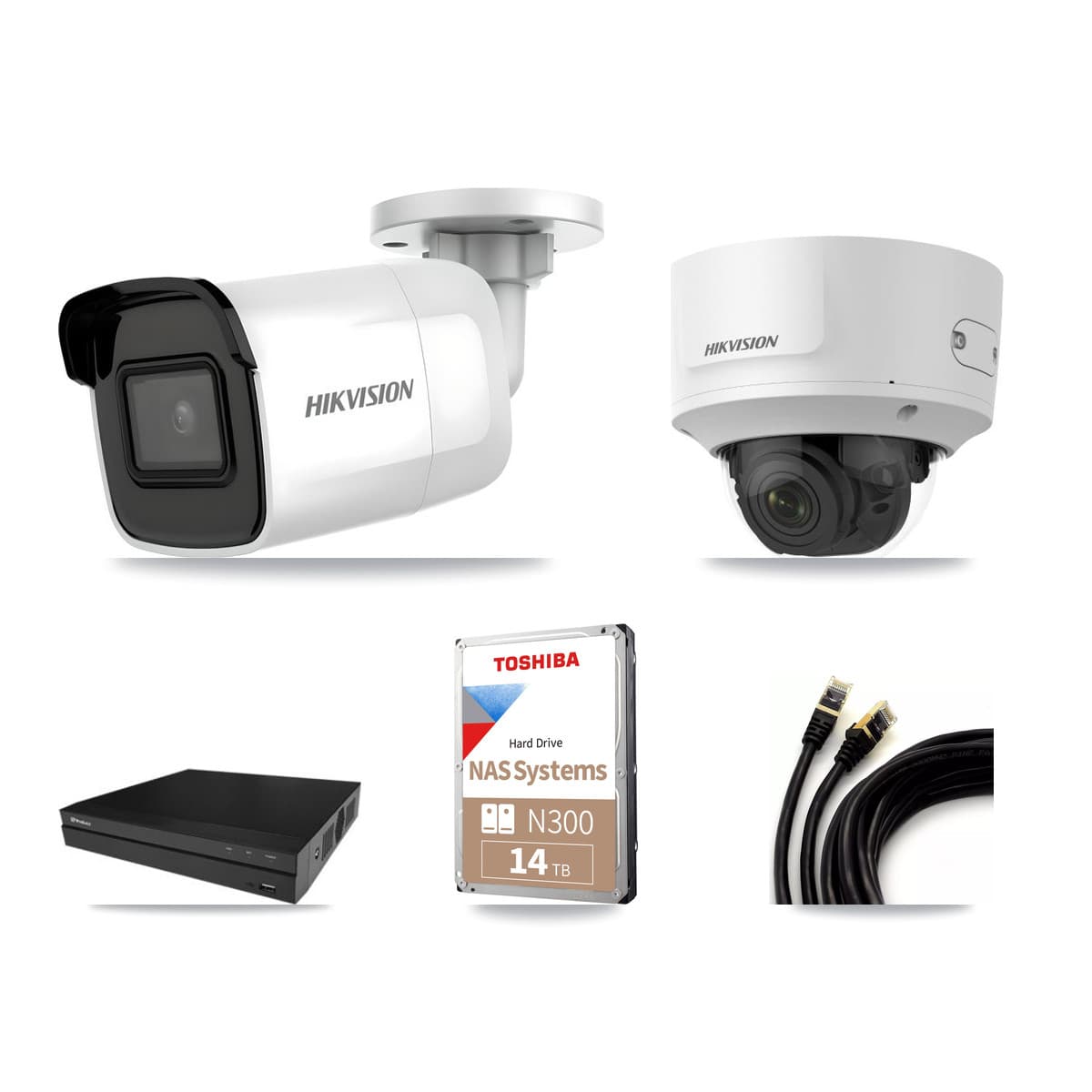 Hikvision & Prolux 16-Channel 2MP – 4K CCTV Kit — 5 4K Bullet + 2 2MP Dome Cameras + 14TB Recording - Image 1