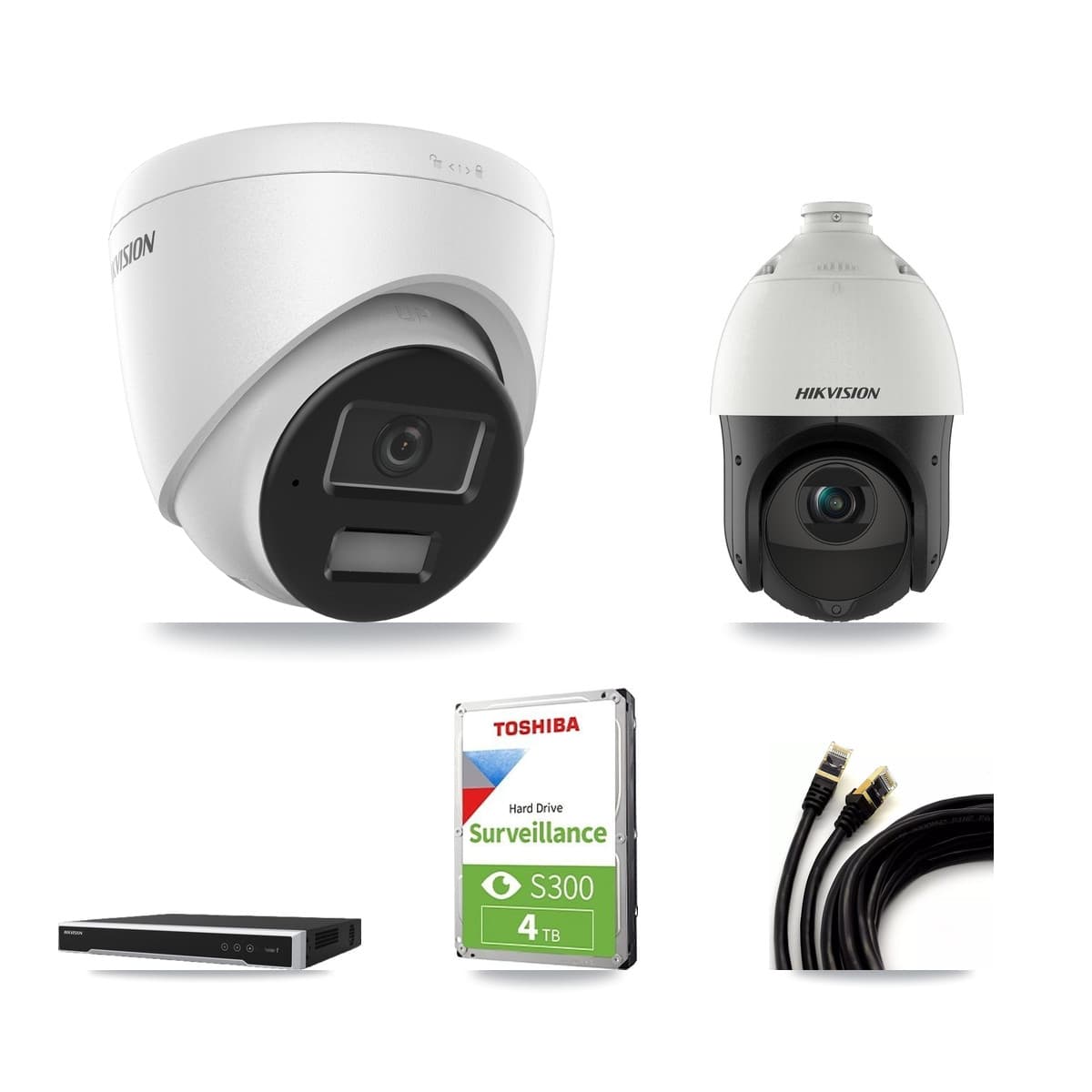 Hikvision 16-Channel 4MP CCTV Kit — 1 Turret + 1 PTZ Cameras + 4TB Recording - Image 1