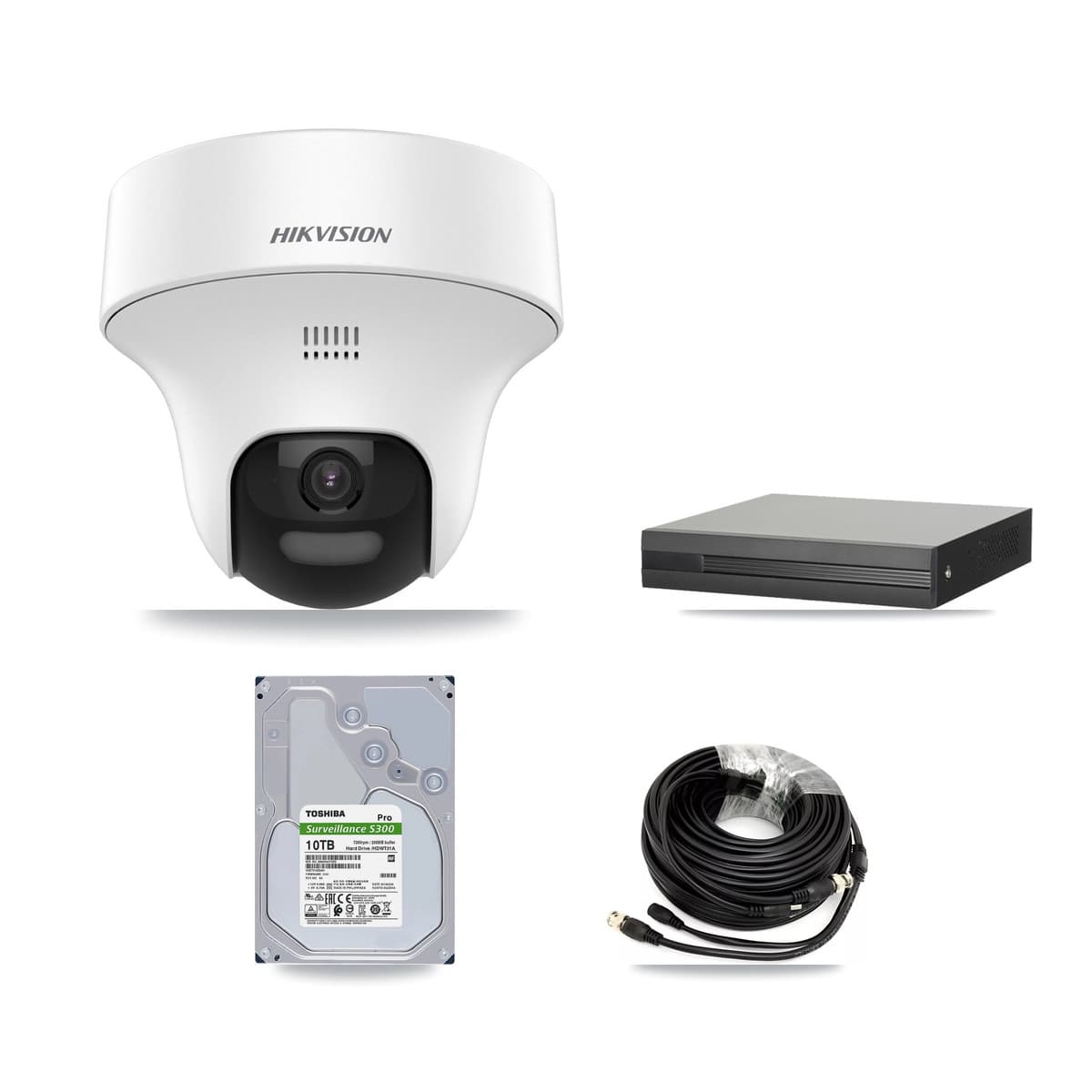 Hikvision 8-Channel 5MP CCTV Kit — 7 DS-2CE70K0T Turret Cameras + 10TB Recording (XVR-3108HS Recorder) - Image 1