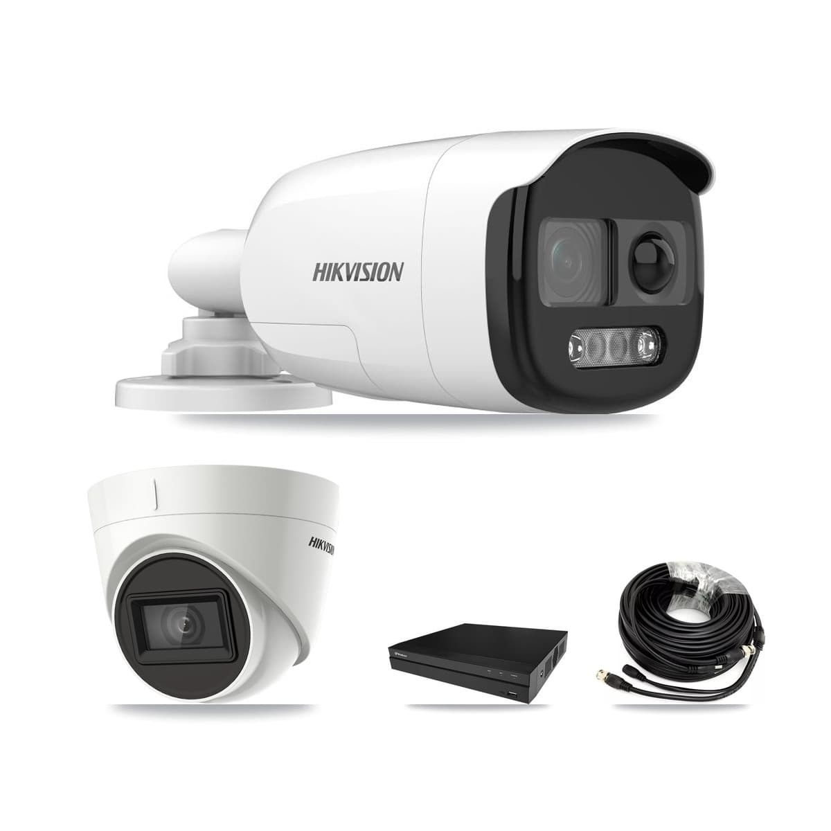 Hikvision & Prolux 8-Channel 5MP – 4K CCTV Kit — 4 DS-2CE12KF3T 5MP Bullet + 4 DS-2CE78U1T 4K Turret Cameras + 2× 8TB Recording