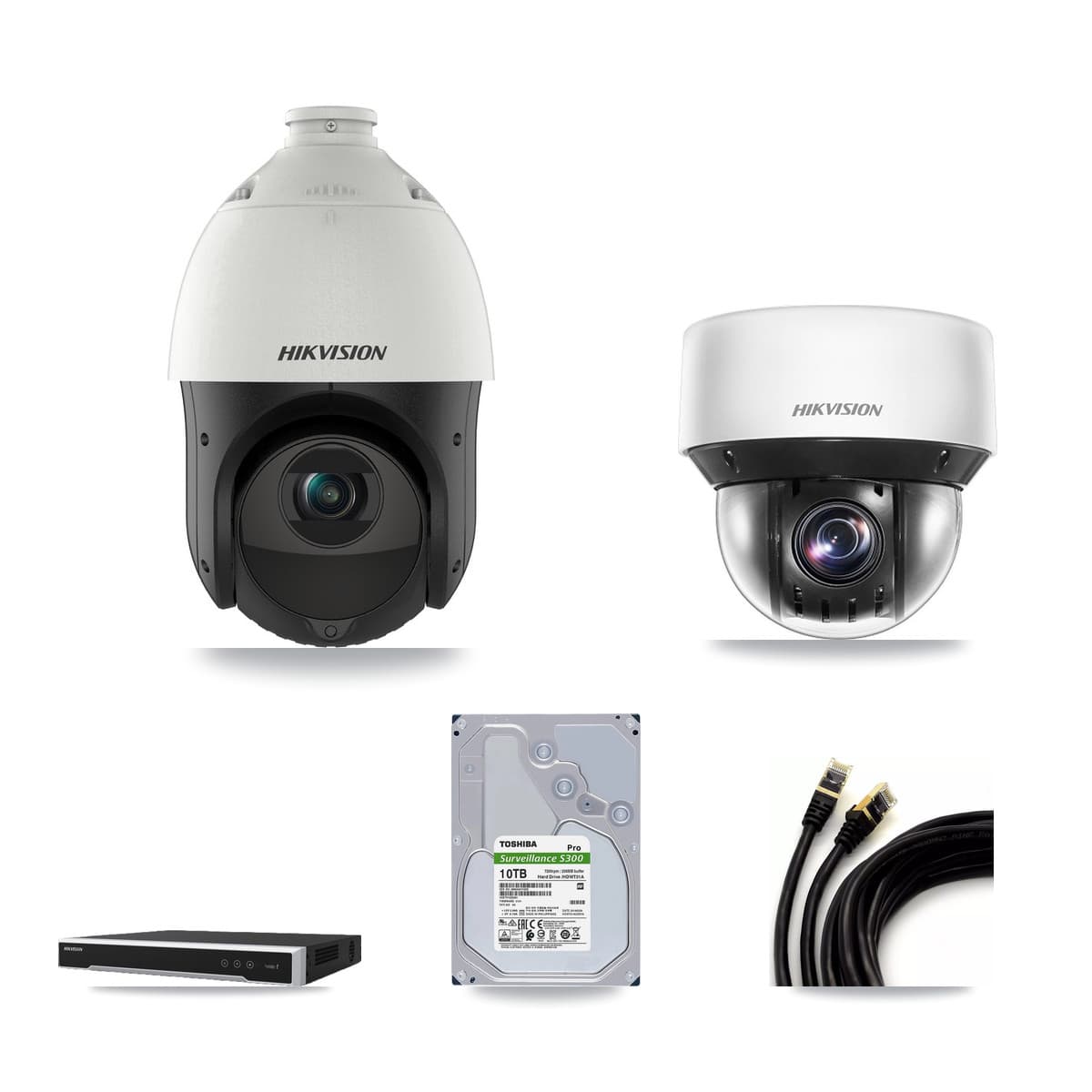 Hikvision 16-Channel 4MP CCTV Kit — 15 DS-2DE4425IW + 1 DS-2DE4A425IW PTZ Cameras + 2× 10TB Recording - Image 1