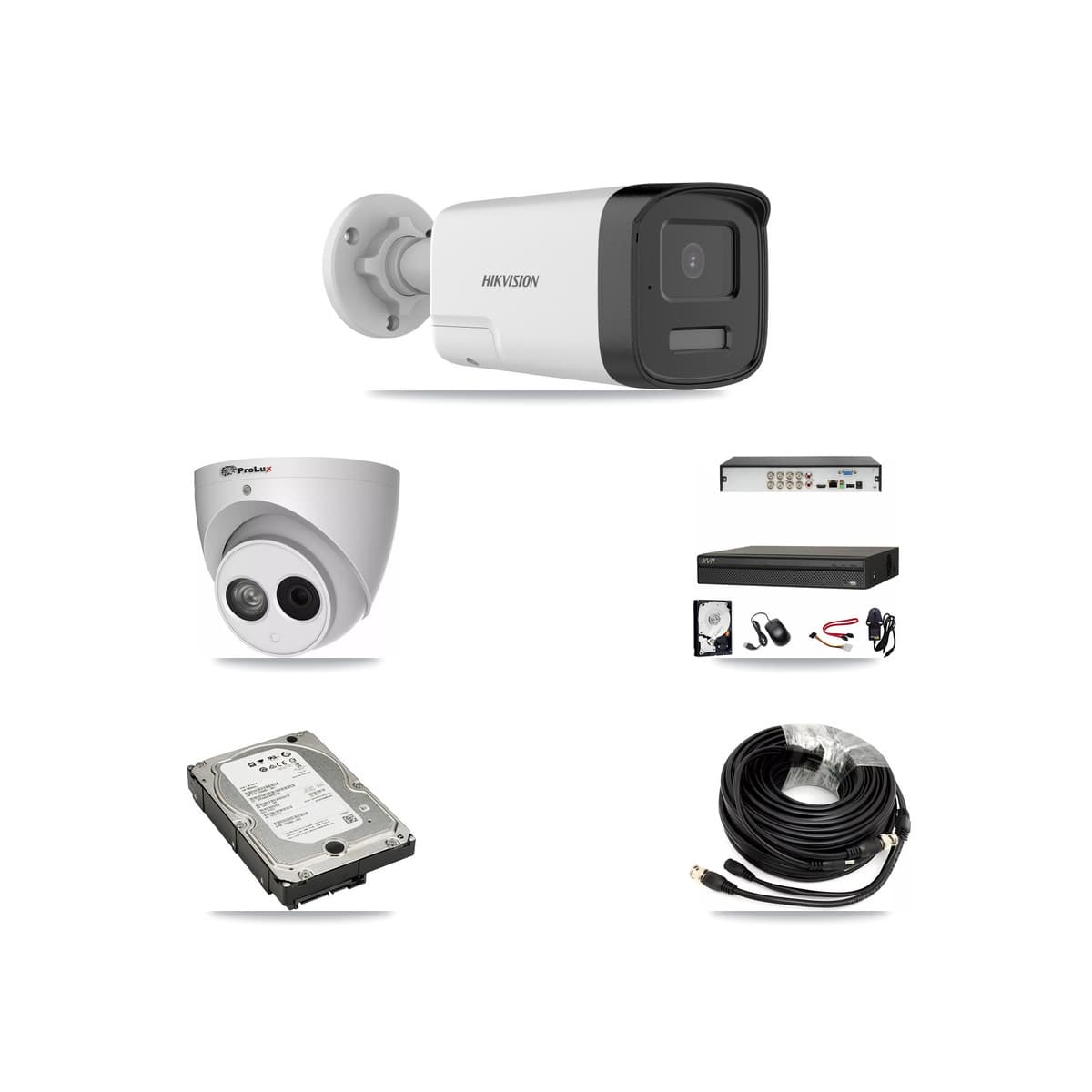 8-Channel 4MP – 5MP CCTV Kit — 3 DS-2CE17K0T 5MP Bullet + 1 PXC-612C4W-A 4MP Turret Cameras + 5TB Recording (XVR-3108AD Recorder) - Image 1