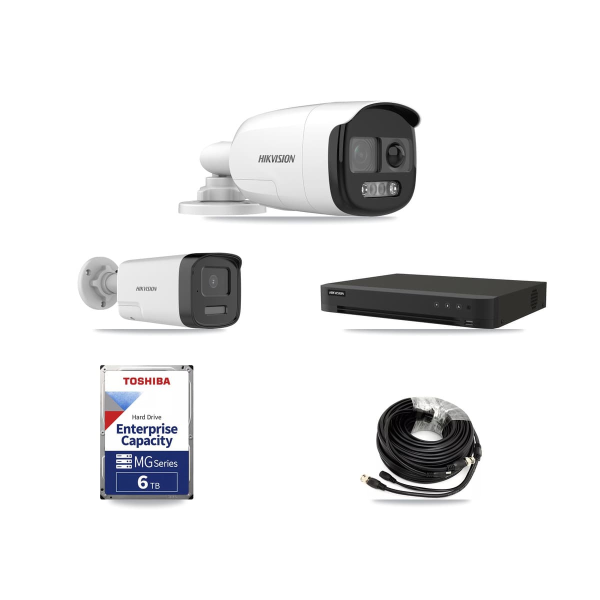 Hikvision 8-Channel 5MP CCTV Kit — 4 DS-2CE12KF3T + 1 DS-2CE17K0T Bullet Cameras + 6TB Recording