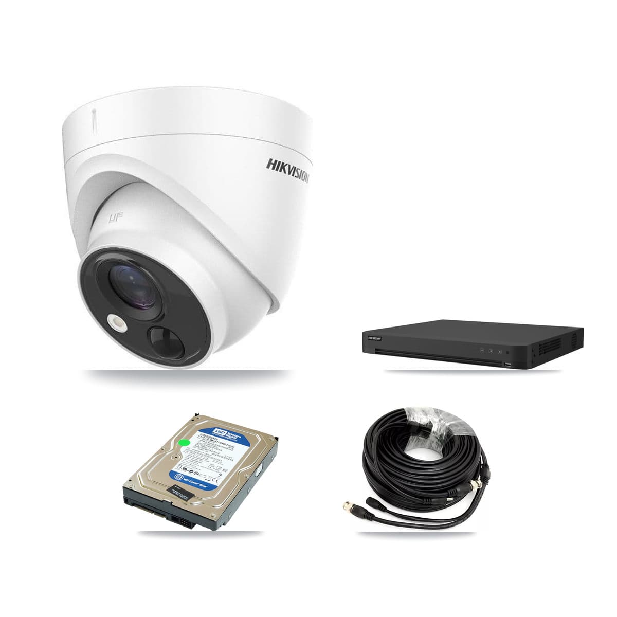 Hikvision 32-Channel 5MP CCTV Kit — 1 DS-2CE71H0T Turret Camera + 500GB Recording (IDS-7232HQHI Recorder) - Image 1