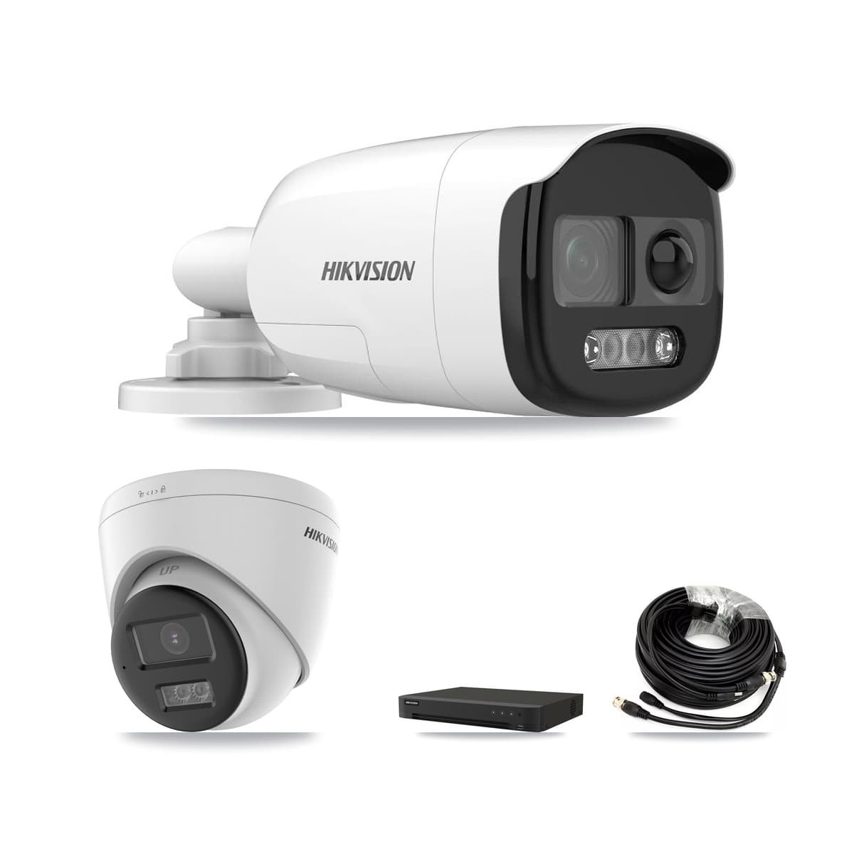 Hikvision 16-Channel 5MP CCTV Kit — 5 DS-2CE12KF3T-PIRXO Bullet + 1 DS-2CE78K0T-LTS Turret Cameras + 8TB Recording (IDS-7216HQHI-M1/XT Recorder) - Image 1