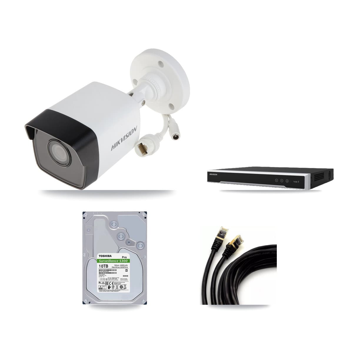 Hikvision 16-Channel 5MP CCTV Kit — 16 DS-2CD1053G0 Bullet Cameras + 2× 10TB Recording