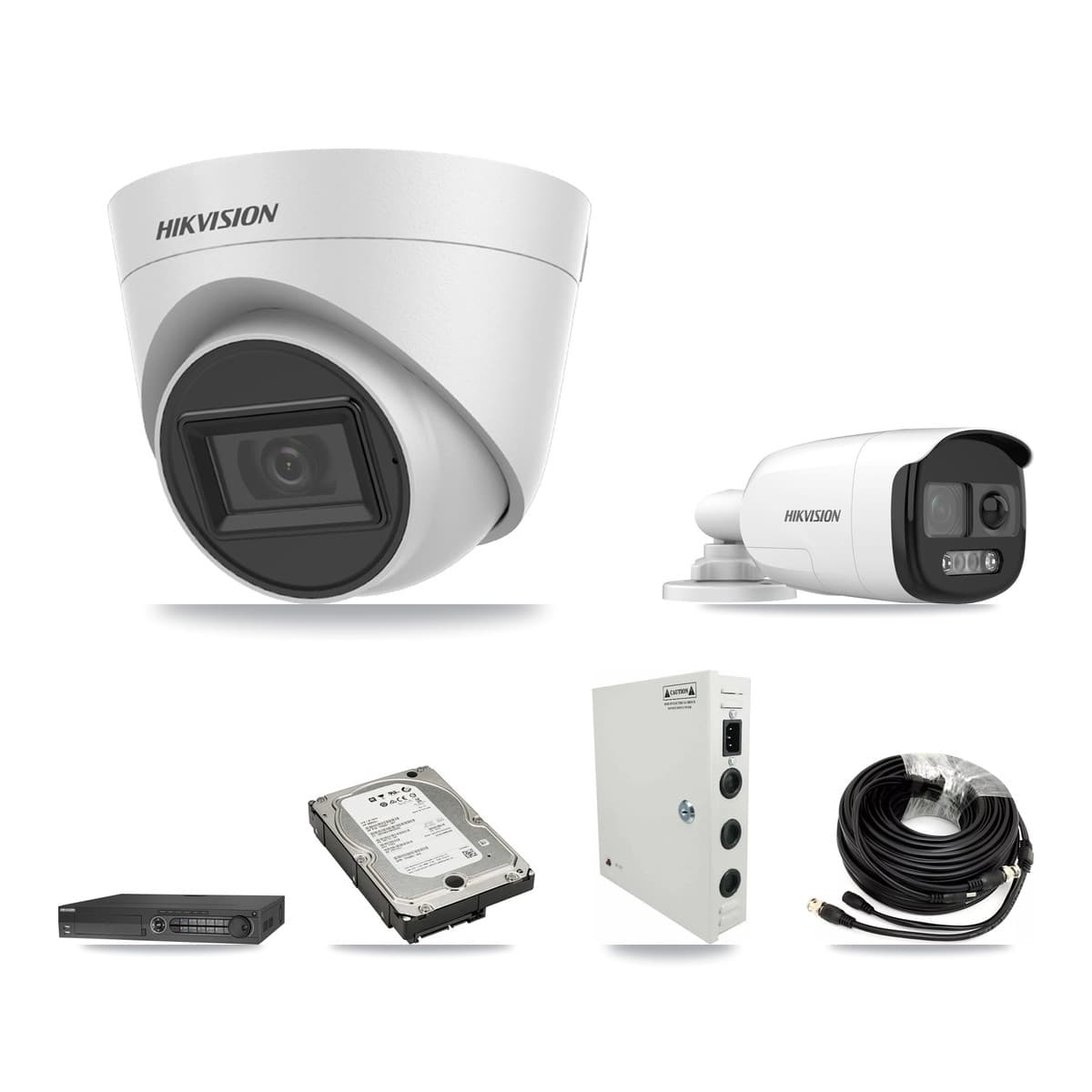 Hikvision 32-Channel 5MP CCTV Kit — 3 Bullet + 8 White Turret Cameras + 3× 5TB Recording (IDS-7332HUHI Recorder) - Image 1