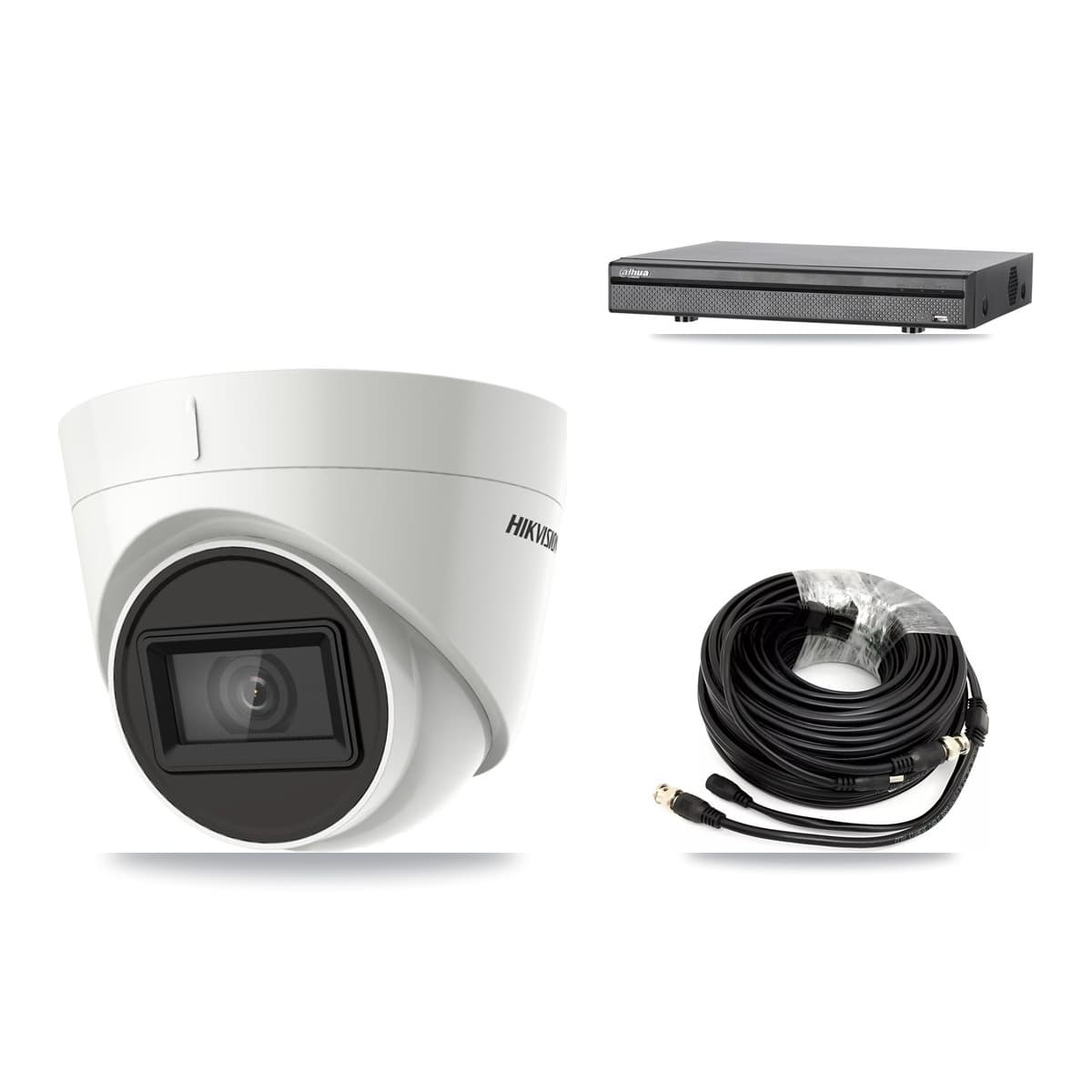 Hikvision & Dahua 8-Channel 4K CCTV Kit — 3 DS-2CE78U1T Turret Cameras + 8TB Recording (DH-XVR5108H Recorder) - Image 1