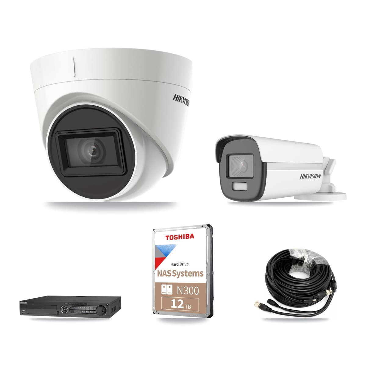 Hikvision 32-Channel 4K CCTV Kit — 1 DS-2CE12UF3T Bullet + 4 DS-2CE78U1T Turret Cameras + 12TB Recording - Image 1
