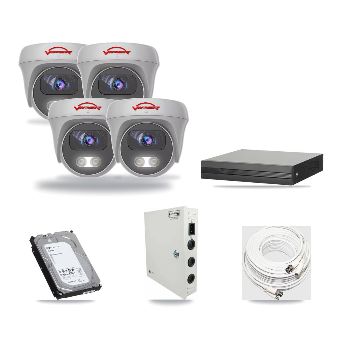 4-Channel 5MP CCTV Kit — 4 Viper Cameras + 6TB Recording - Image 1