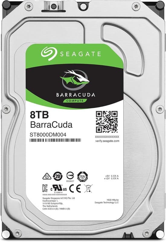 Seagate ST8000DM004 8TB 3.5" SATA BarraCuda Compute HDD 5400RPM