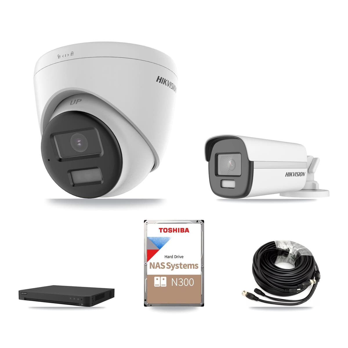 Hikvision 16-Channel 4K CCTV Kit — 1 DS-2CE12UF3T Bullet + 6 DS-2CE78U0T Turret Cameras + 18TB Recording
