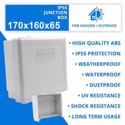 IP55 Waterproof PVC Junction Box 170×160×65mm Outdoor Enclosure