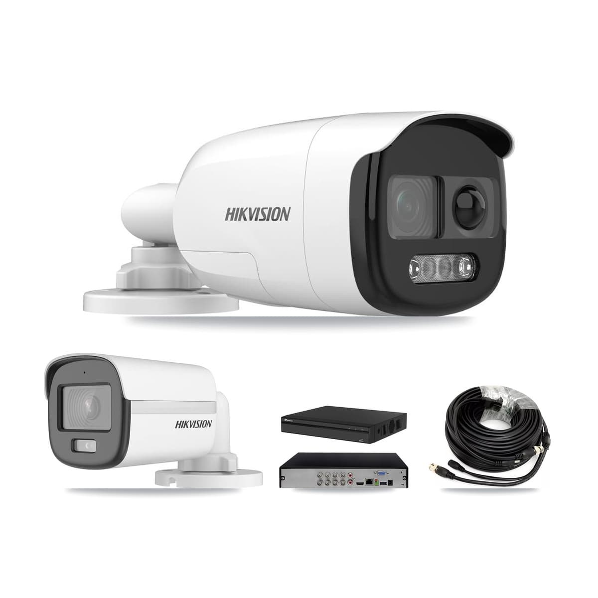 Hikvision & Prolux 8-Channel 5MP CCTV Kit — 1 DS-2CE12KF0T + 5 DS-2CE12KF3T Bullet Cameras + 8TB Recording (PXD-5108HS Recorder) - Image 1