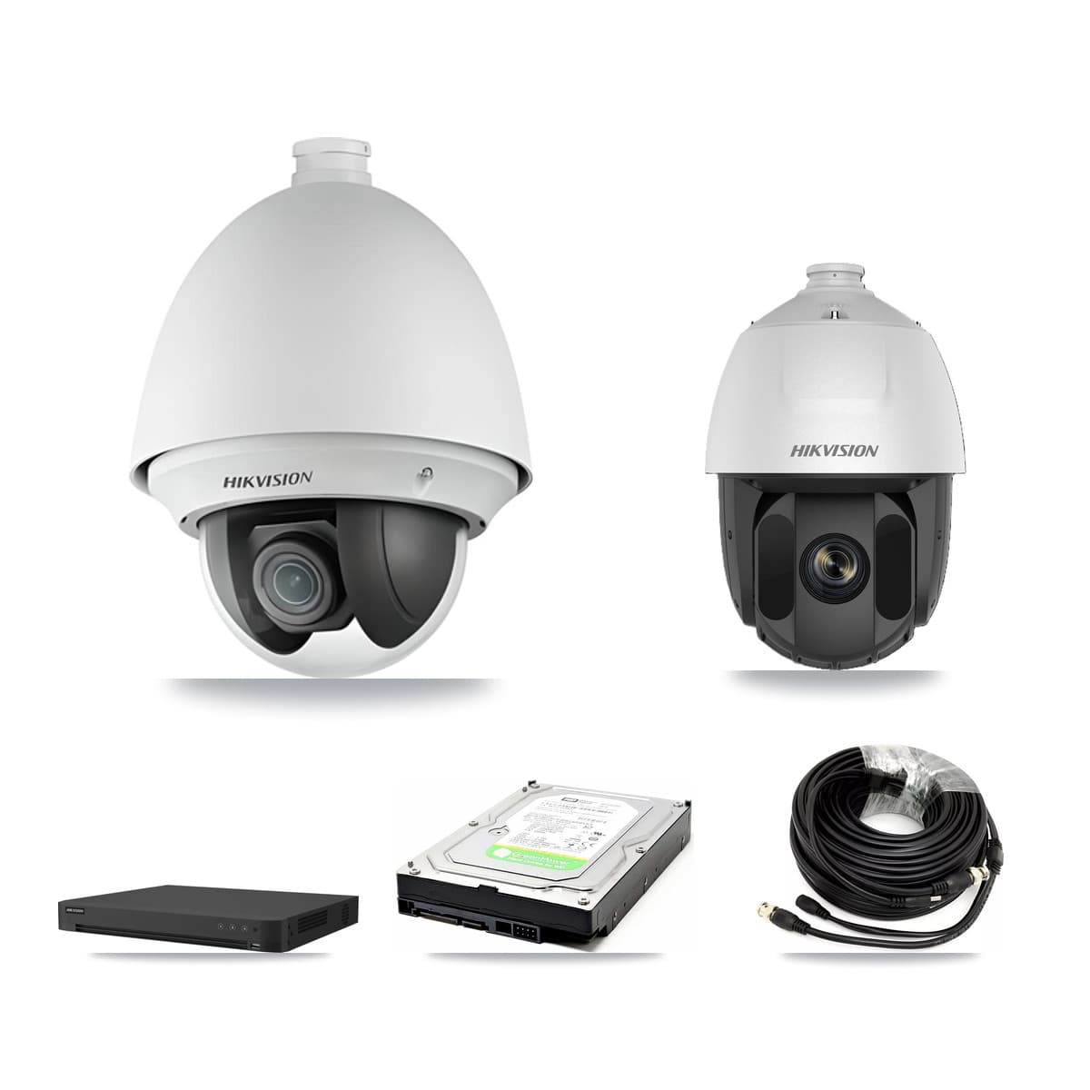 Hikvision 32-Channel 2MP CCTV Kit — 1 DS-2AE4225T + 1 DS-2AE5225TI PTZ Cameras + 1TB Recording (IDS-7232HQHI Recorder) - Image 1