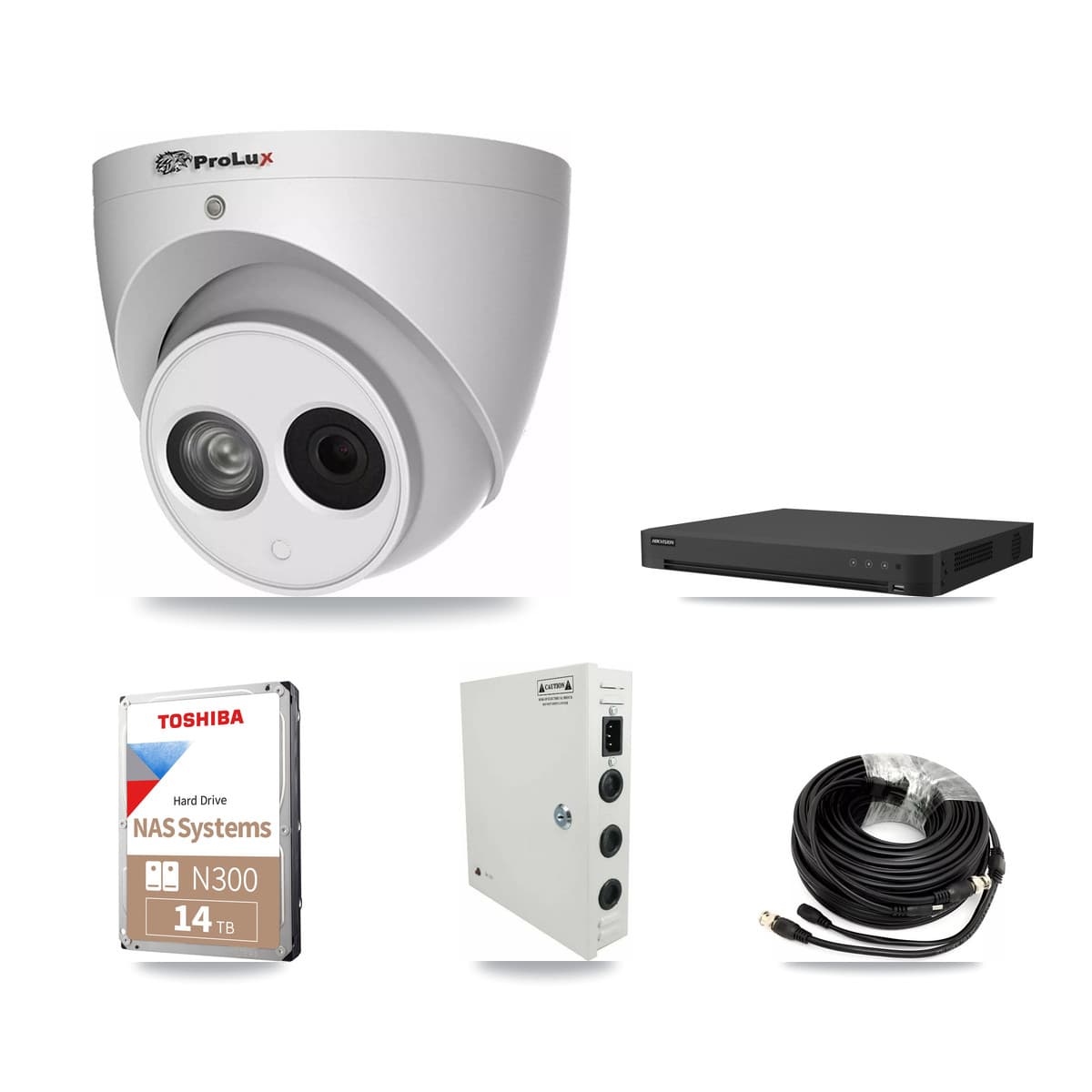 Prolux & Hikvision 16-Channel 4MP CCTV Kit — 11 Turret Cameras + 14TB Recording - Image 1