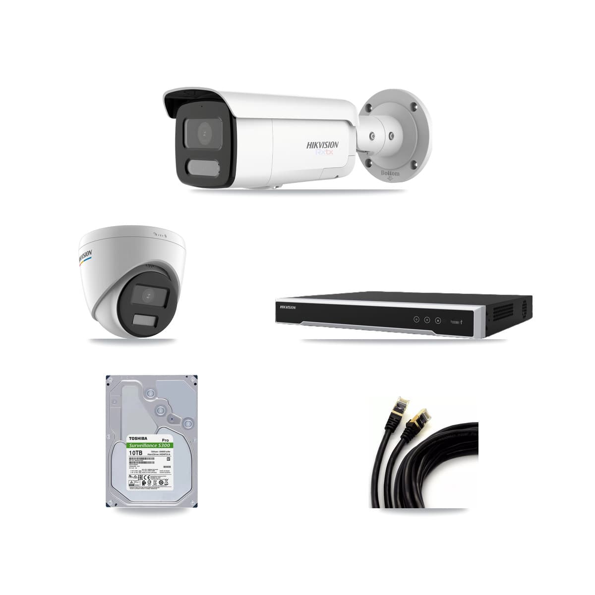 Hikvision 8-Channel 2MP – 4K CCTV Kit — 1 2MP Turret + 7 4K Bullet Cameras + 2× 10TB Recording - Image 1
