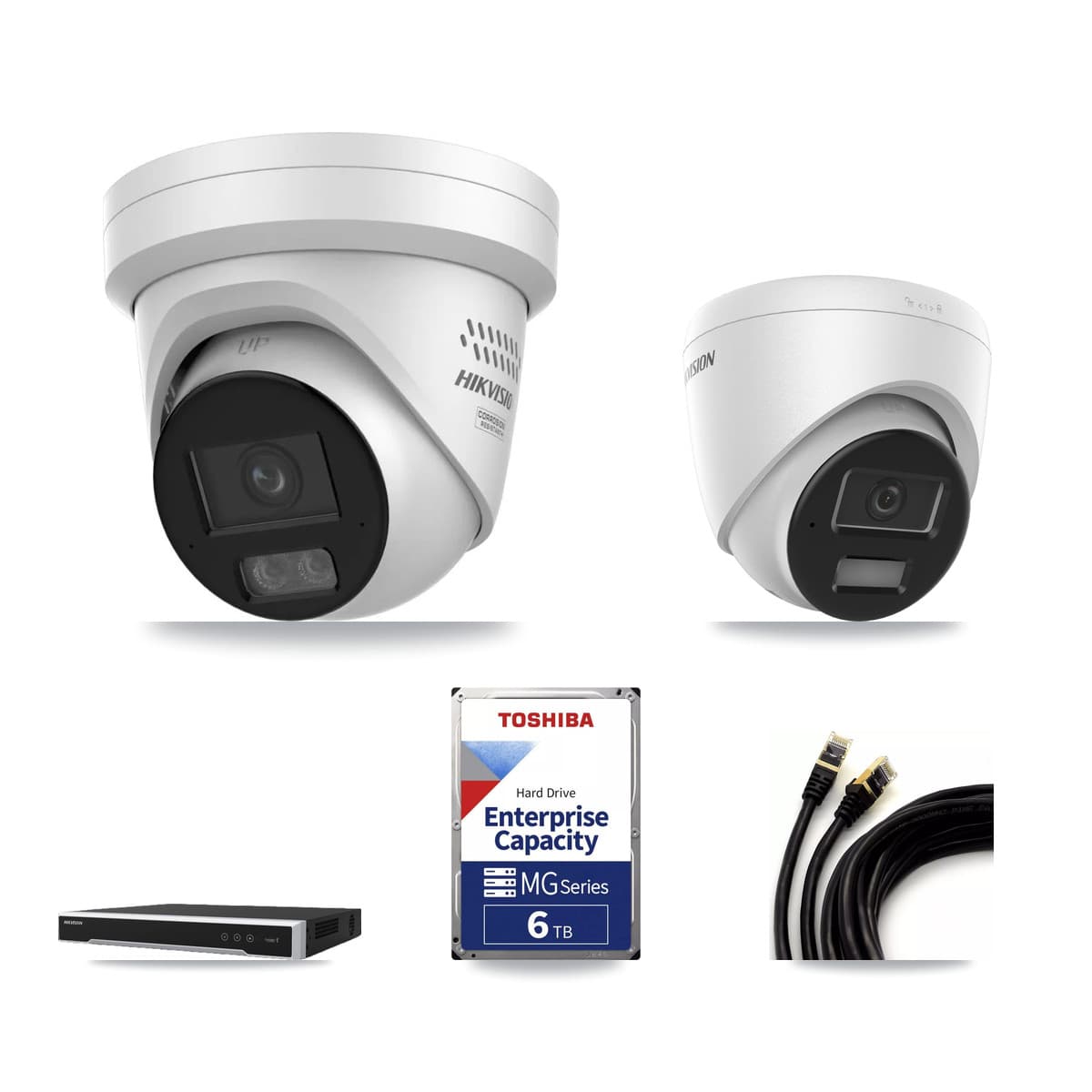 Hikvision 16-Channel 4MP CCTV Kit — 1 DS-2CD1343G2 + 4 DS-2CD2347G3 Turret Cameras + 6TB Recording - Image 1