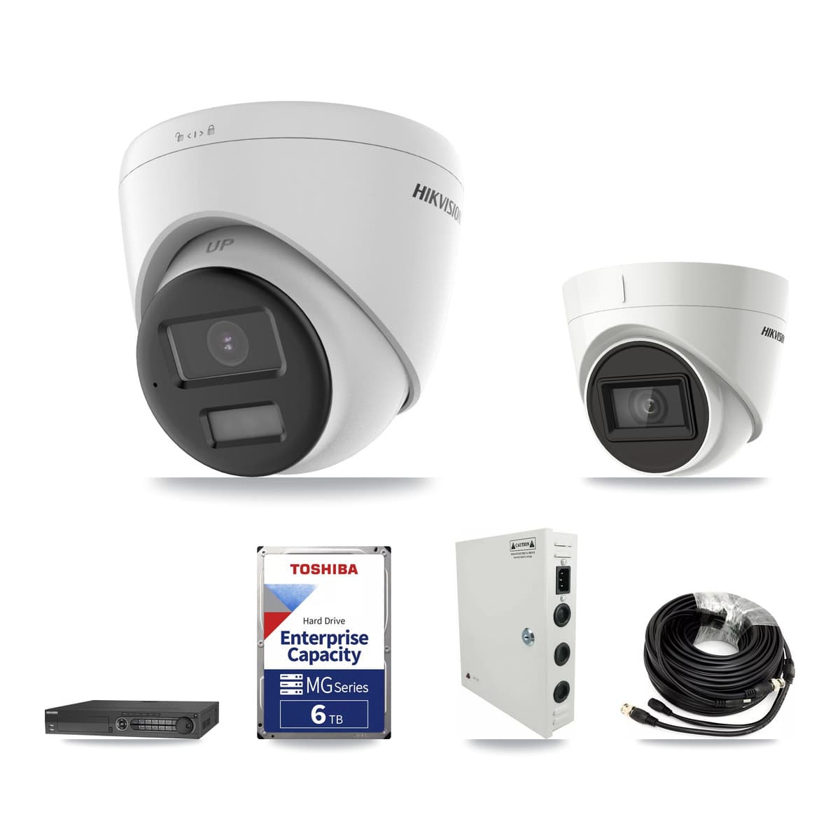 Hikvision 32-Channel 4K CCTV Kit — 26 DS-2CE78U0T + 1 DS-2CE78U1T Turret Cameras + 3× 6TB Recording