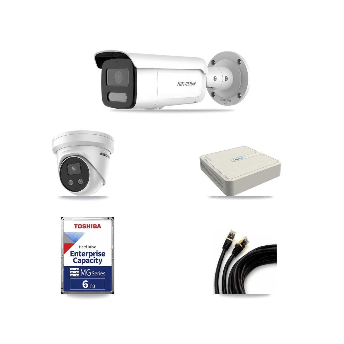 Hikvision & HiLook 8-Channel 4MP – 5MP CCTV Kit — 6 4MP Bullet + 1 5MP Turret Cameras + 6TB Recording - Image 1