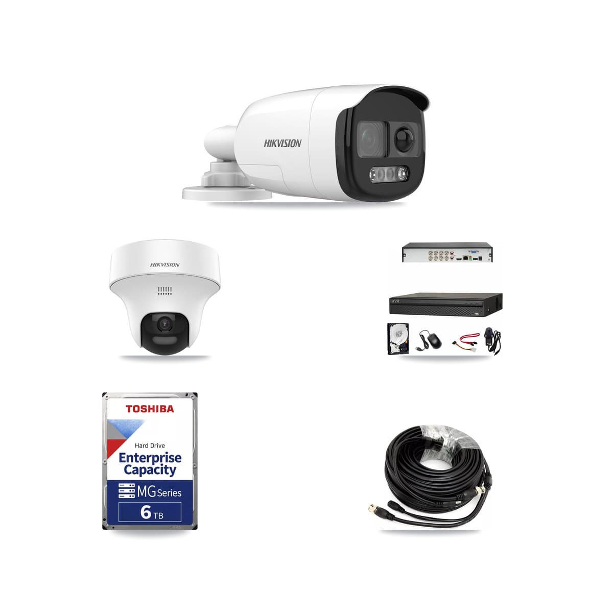 Hikvision & Dahua 8-Channel 5MP CCTV Kit — 1 DS-2CE12KF3T Bullet + 1 DS-2CE70K0T Turret Cameras + 6TB Recording - Image 1